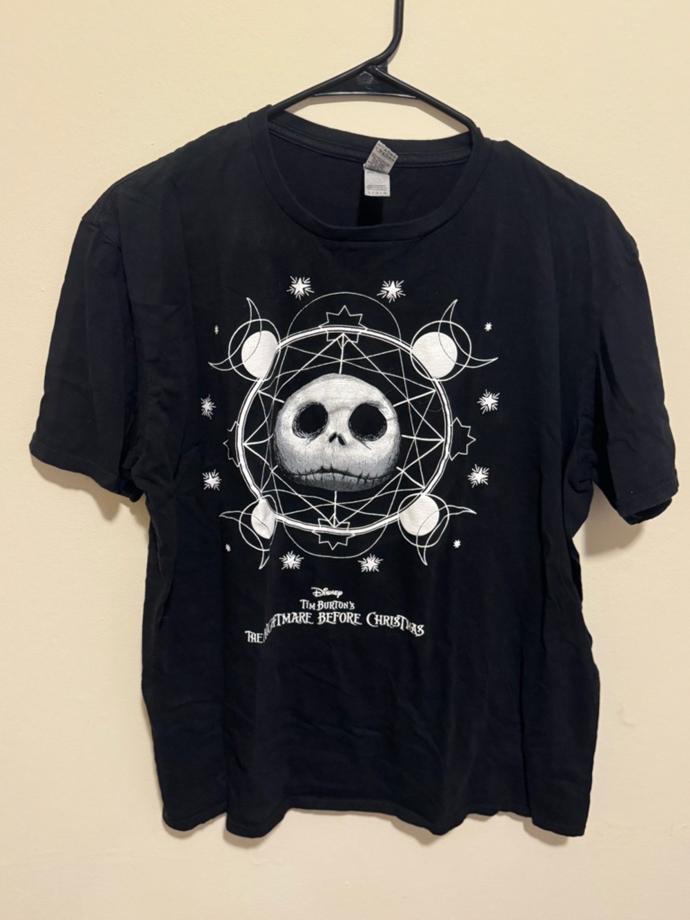 Gildan Black Graphic Tee with White Celestial Print